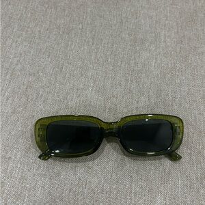 Olive Green Rectangular Sunglasses